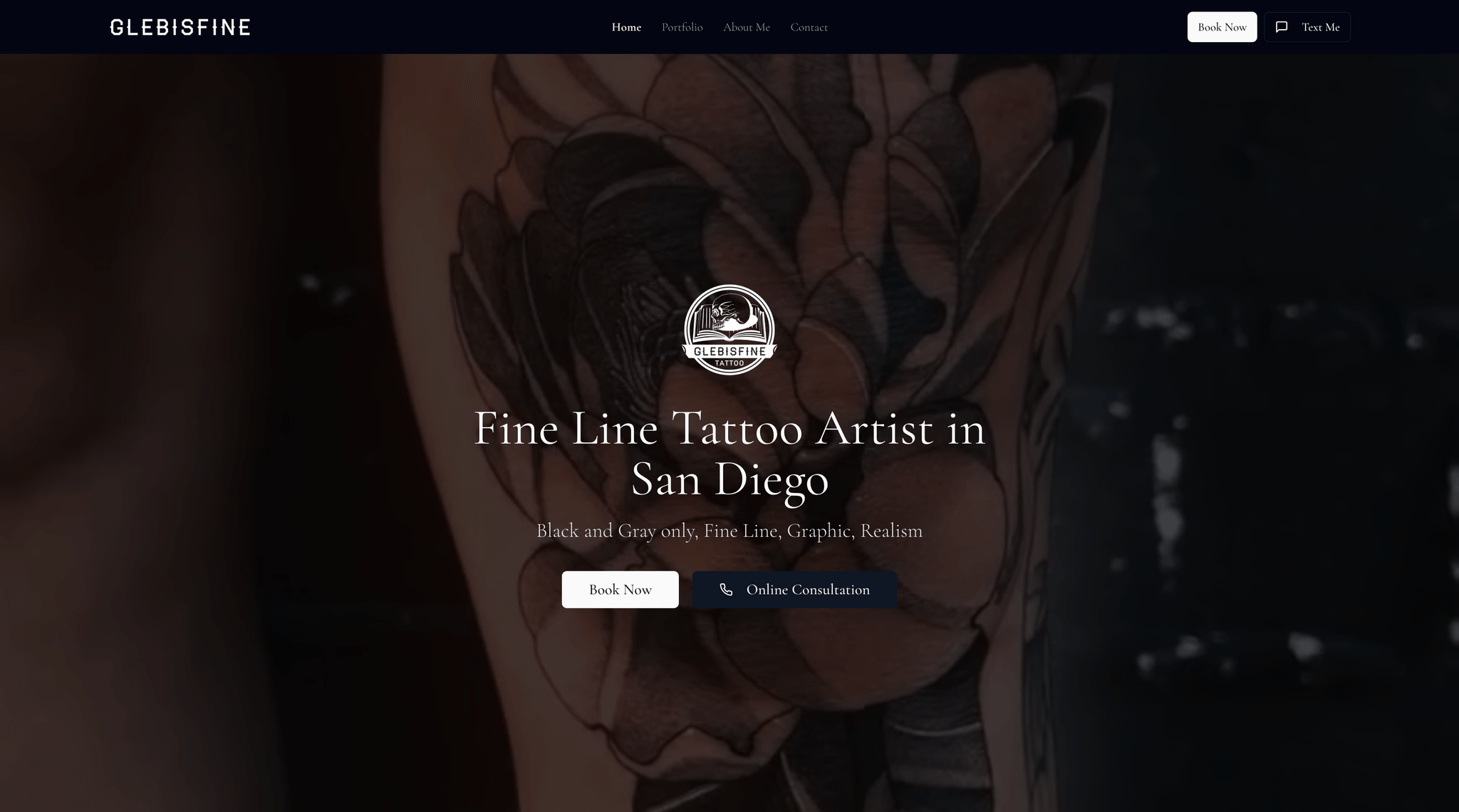 Glebisfine tattoo website inner page
